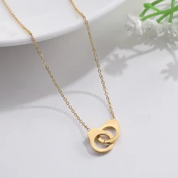 Handcuffs Necklace Stainless Steel Trendy Choker Style Gold Color Chain for Women Exclusive Charm Jewelry Birthday Girl Gift New