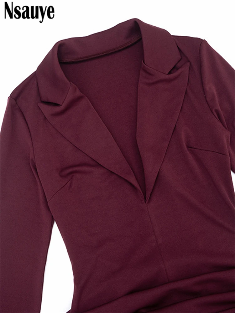 Nsauye Winter 2025 Sexy Evening Party Short Night Club Shirt Dress New Fashion Elegant Long Sleeve High Waisted Bodycon Dress