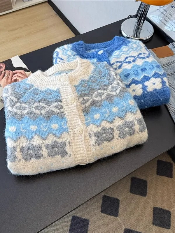 الحلو Preppy Sle المرأة سترة متماسكة سترة أوائل الخريف طالب المدرسة الثانوية Faion الدافئة طويلة Sve جولة Ne معطف