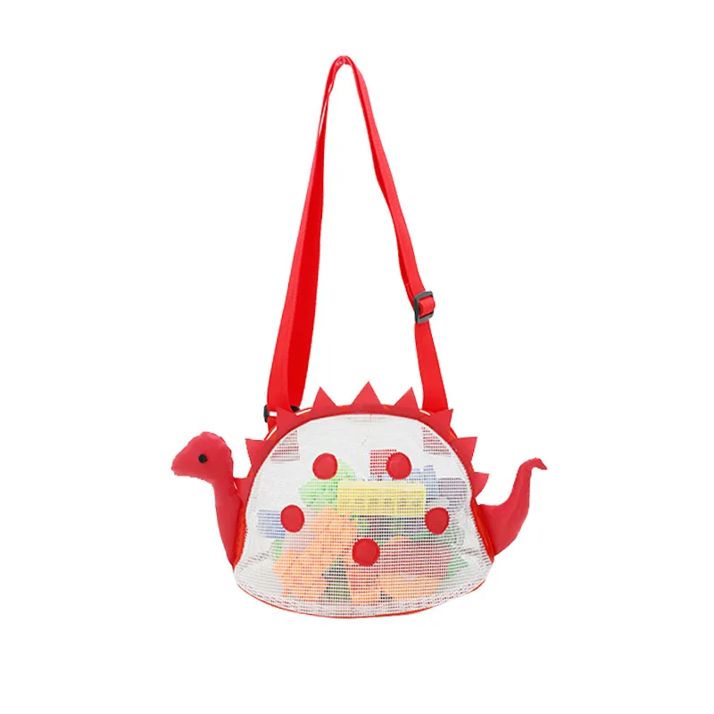 Children Beach Bag Cute Dinosaur Protable Travel Shoulder Bags Mesh Kids Toys Storage Bag Outdoors Beach Boy Girl Crossbody Bag