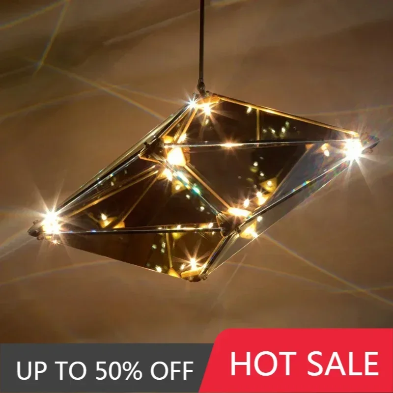 

Modern Designer Angular Diamond Ceiling Chandelier 2025 New Glass Hanging Light for Ceiling Home Decor Lustre Dining Room Lamps