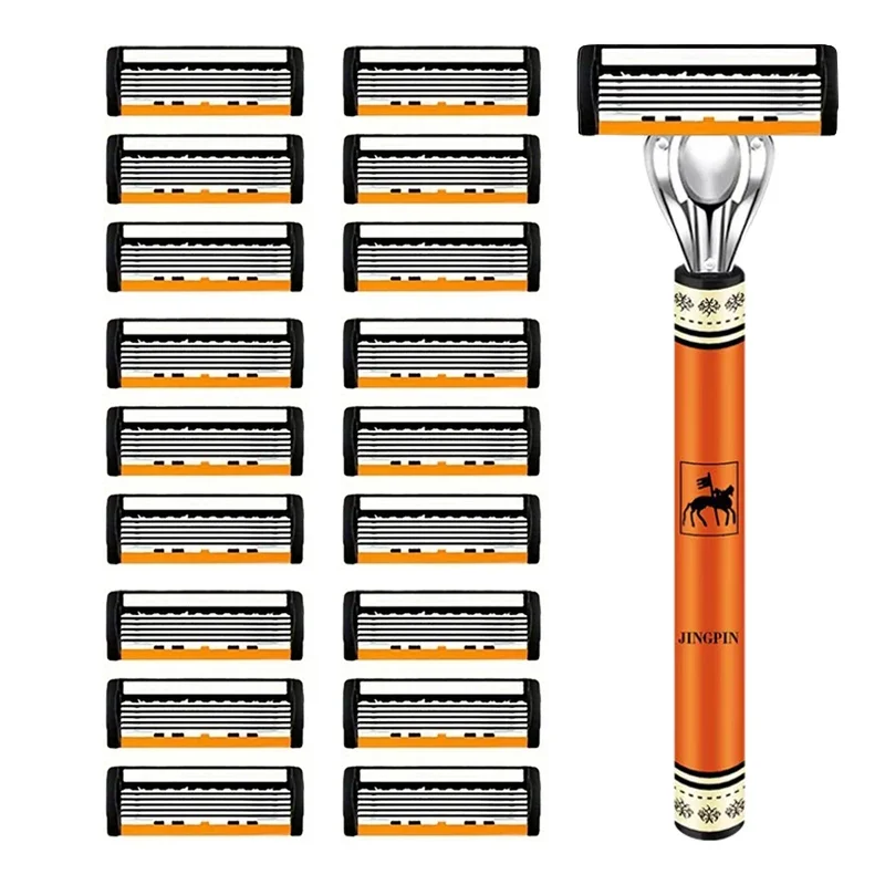 Shaver Brand Design Men Razor Shaving Three Layer Shaver Reusable Razor Imported Blade Multi Tool Head Replace Razor