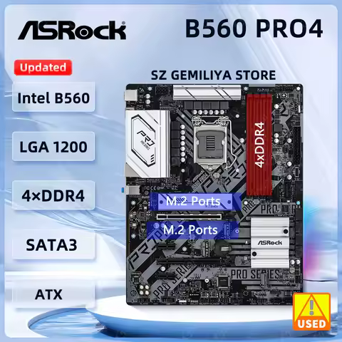 ASROCK B560 Pro4 Motherboards Intel B560 LGA 1200 DDR4 128GB 2xM.2 PCIe 4.0 support Core i5-11400F i3-10100F i9-11900T i5-1160