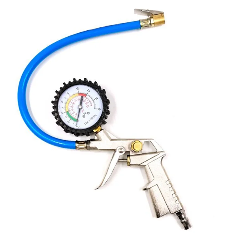 AASS-Tire Pressure Gauge Air Chuck With Hose And Quick Connect Plug Tire Repair Tools For RV Car Motorcycle Bike