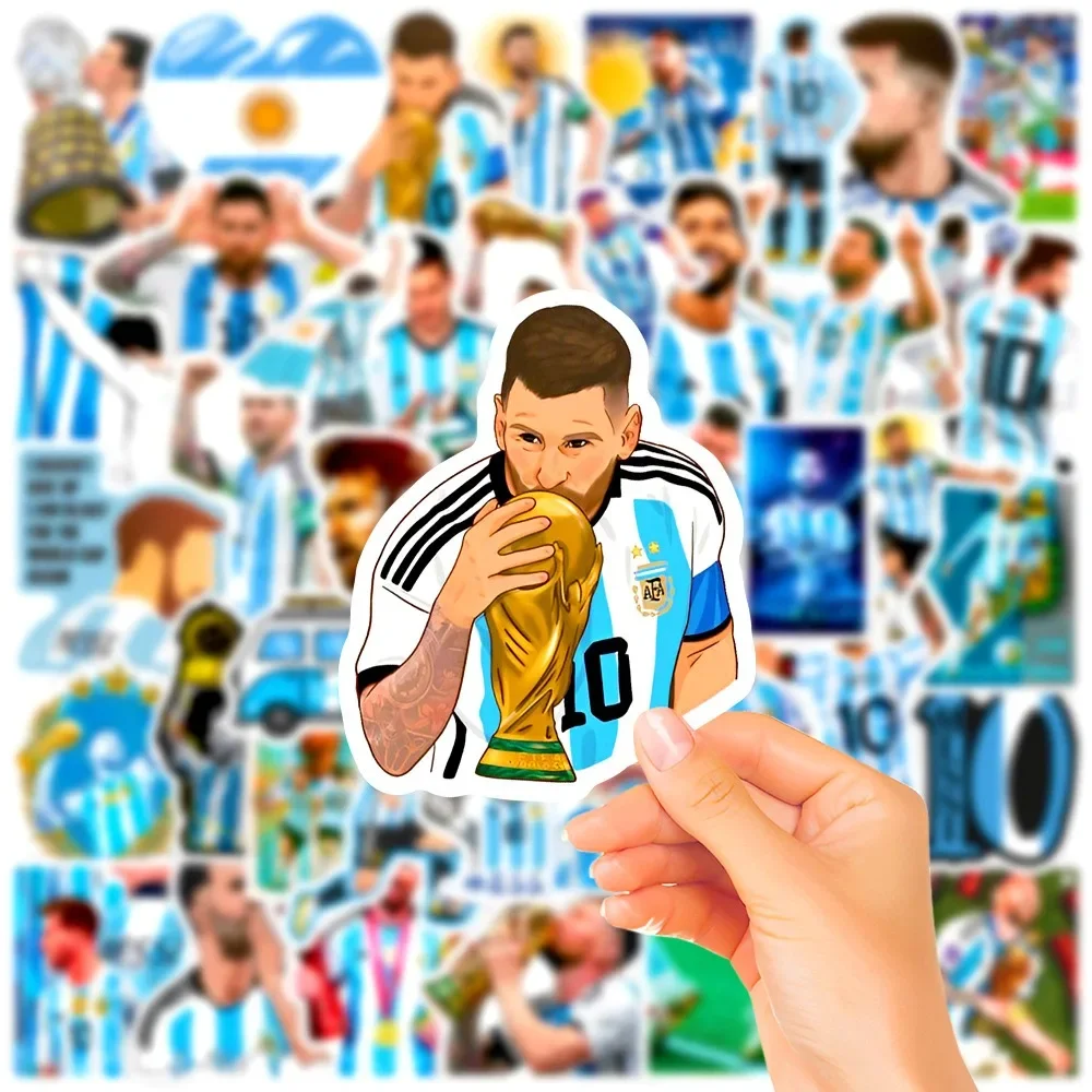 50PCS Messi Football Star Sticker Notebook Skateboard Water Cup Waterproof Decoration Graffiti Personality Sticker Toy