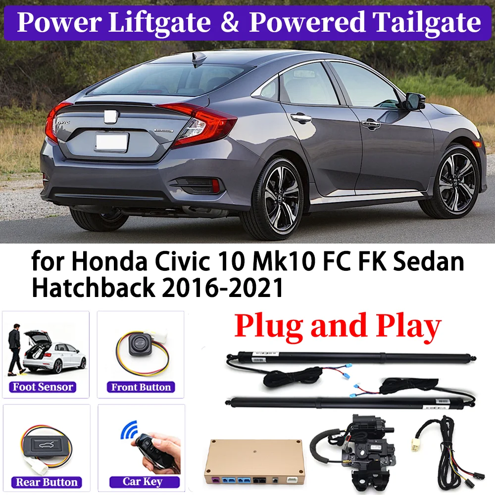 for Honda Civic 10 Mk10 FC FK Sedan Hatchback 2016-2021 OEM Car Automatic Power Liftgate Kit Smart Auto Electric Tailgate System