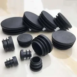 黒いプラスチック製の丸いパイプのセット,2/22/25/28/30/32mm,透明な蓋,黒いゴムプラグ,滑り止めフットパッド,10/20/30個