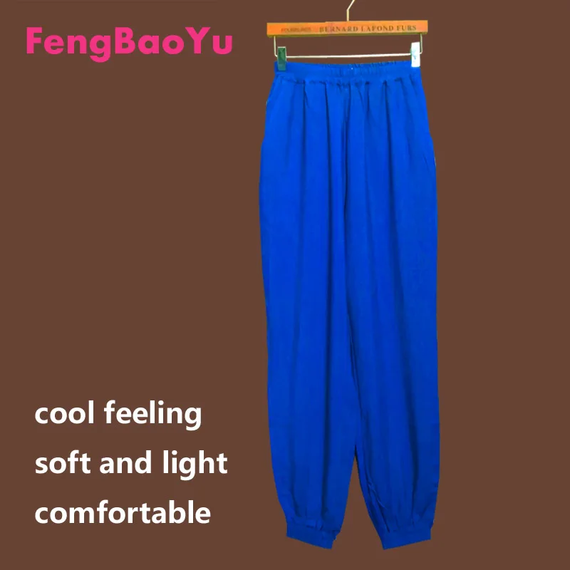 Fengbaoyu Cotton Silk Men's Spring and Summer Overalls Outdoor Sports Travel Leisure Trousers Large Size Cool and Supple