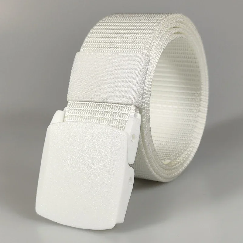 White Automatic Buckle Nylon Army Tactical Men's Belt Military Canvas Waist Belt Outdoor Strap Travel Jeans Waistband for Women