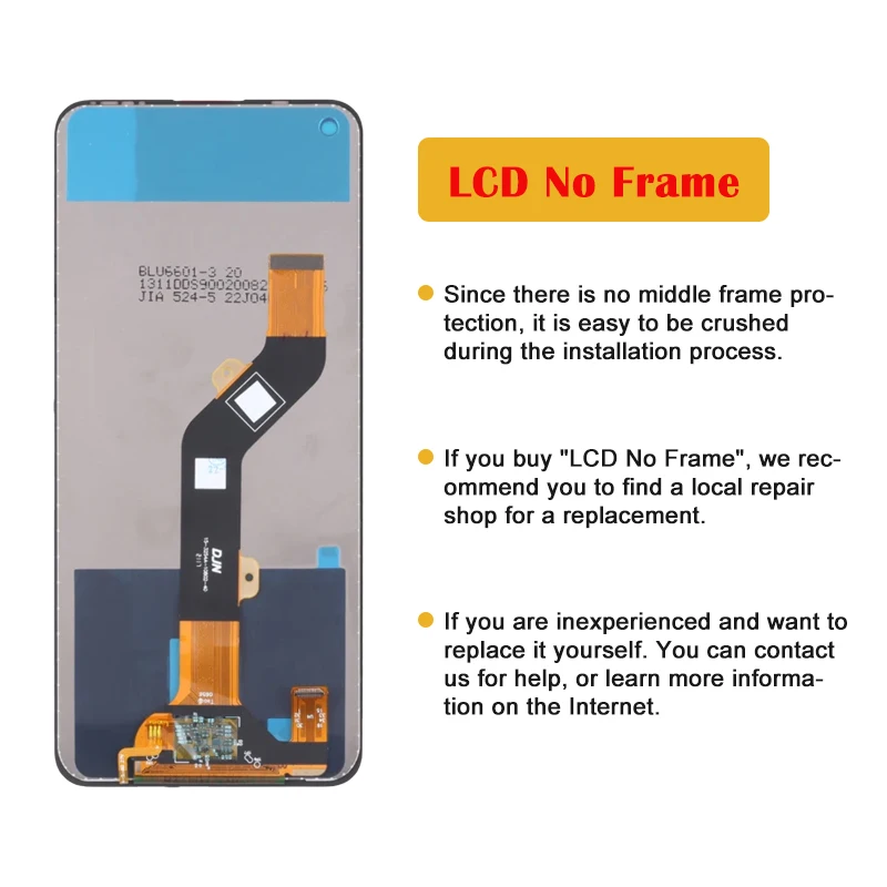 For Tecno Spark 7 Pro Mobile Phone LCD Screen Display assembly Touch Screen LCD Panel Replacement