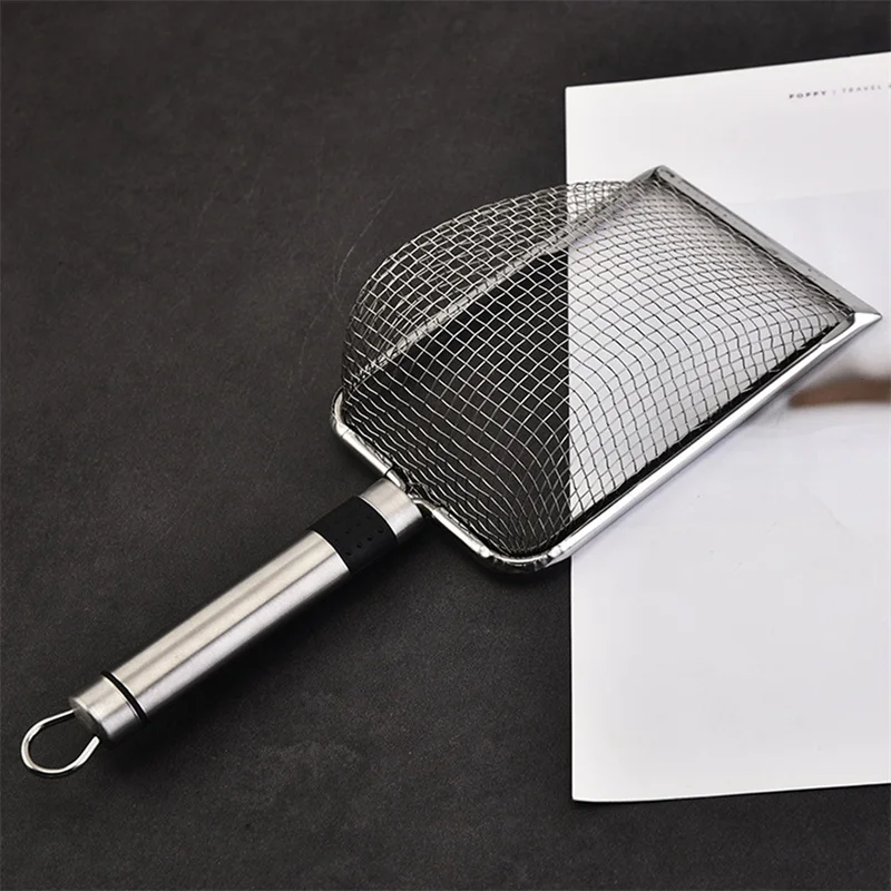 Stainless Cat Litter Shovel Reptile Sand Substrate Shovel Clean Up Feces Fine Mesh Sifter Small Hole Filter Shovel Pet Supplies