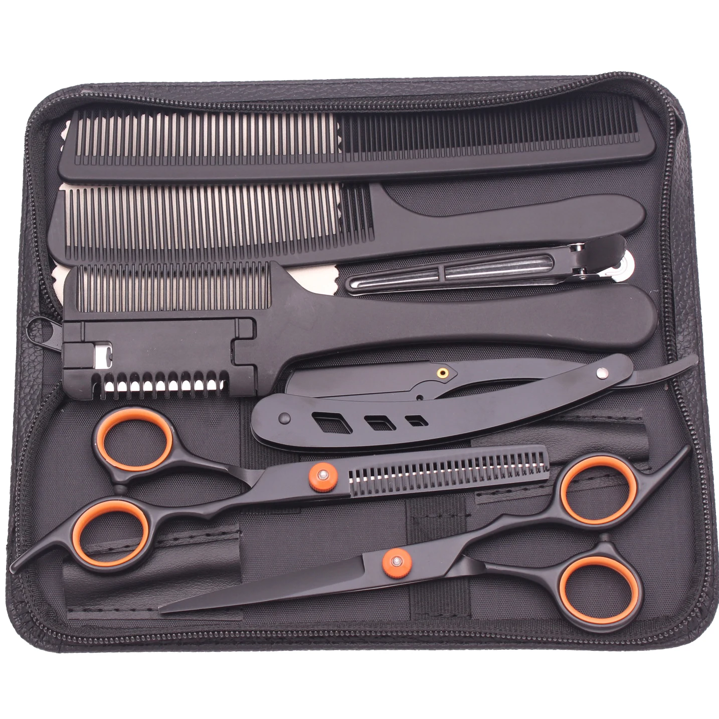 Friseurschere Schwarz-Gold Haarschere Professionelle 6" JP Edelstahl Effilierschere Haarschnittschere Friseursalon C1001