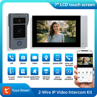 Tuya Wifi 1080P 2-Wire Smart Home Video Intercom Kit Video Door Phone 7'' IPS LCD Touch Screen Camera Doorbell Door Security D41