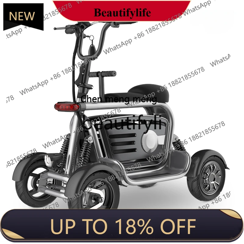

Electric four-wheeler pick up children double small for the elderly folding battery car
