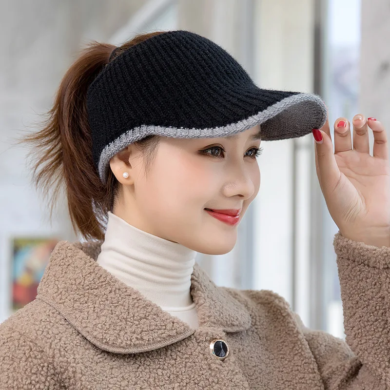 Hats For Women Autumn Winter Sports Empty Top Caps Female Knitted Warm Baseball Cap Fashion Running Golf Sun Hat