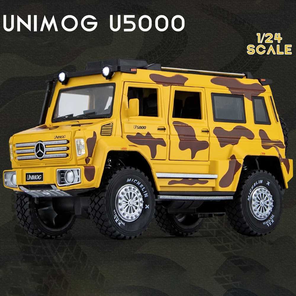 1:24 Unimog U5000 Off-Road Vehicle Alloy Car Model Diecast Toy Vehicle High Simitation Cars Toys For Children Kids Xmas Gifts