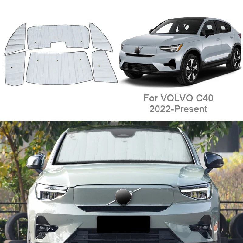 

Car Sunshades UV Protection Cover Side Window Curtain Sun Shade Visor Mat Windshield For VOLVO C40 2022-Present Auto Accessories