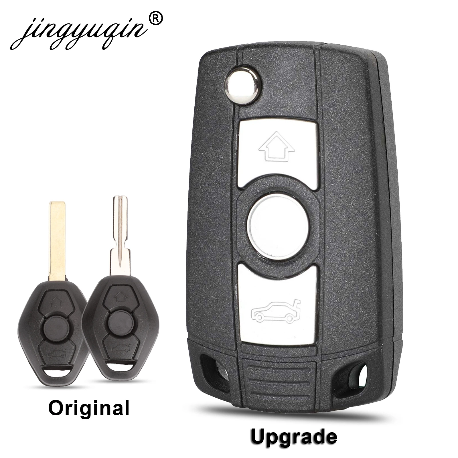 3 Buttons Flip Key Shell for BMW E36 E38 E39 E46 E53 E60 E61 E63 E64 E81 E83 E85 E86 1/3/5/7 Series X3 X5 Z3 Z4 Remote Fob Case