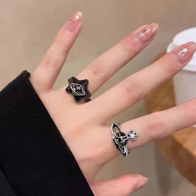 Fashion Pentagram Geometric Open Ring For Women Men Irregular Star Shape Rings Jewelry Accessories Gifts