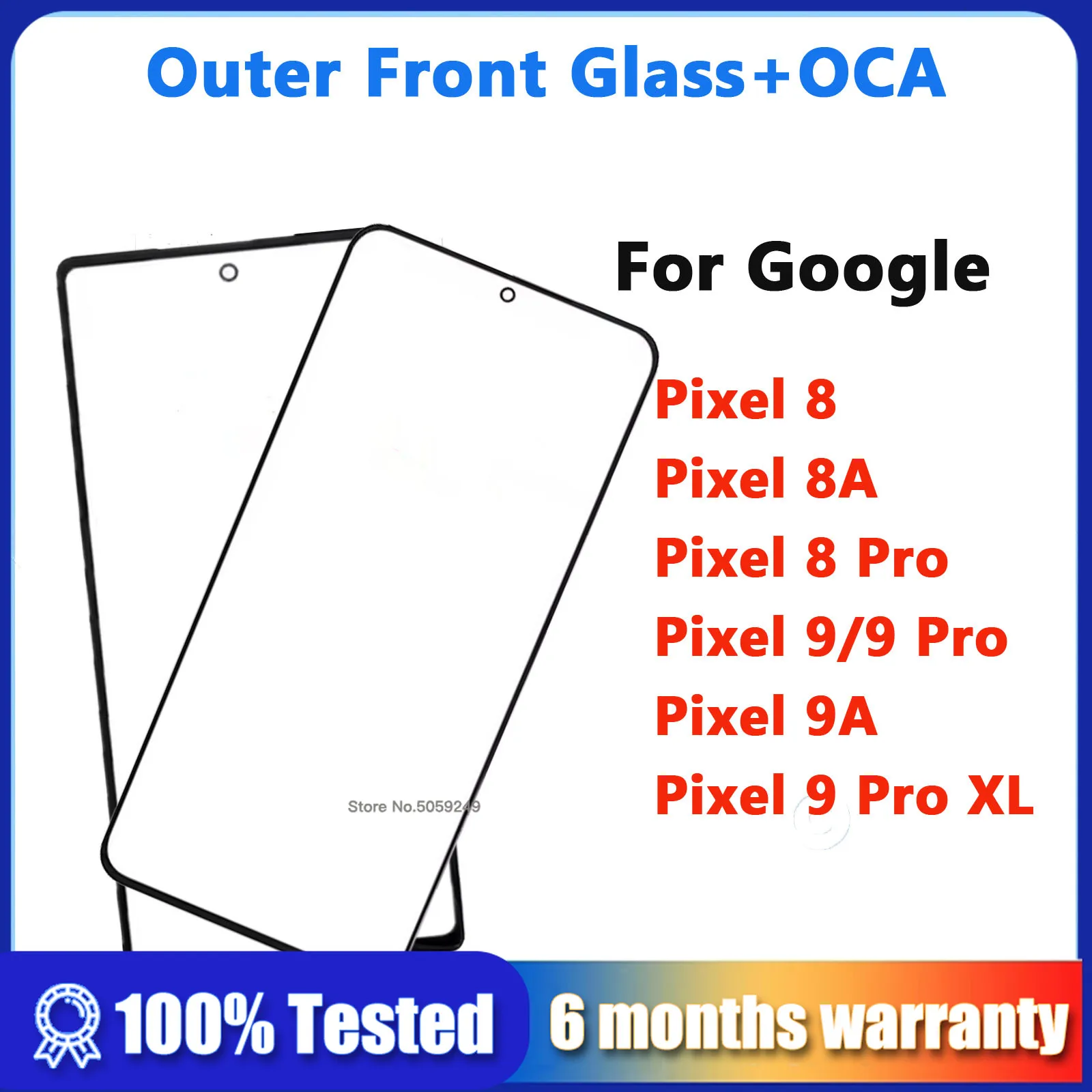 

high quality Front Outer Glass Lens with OCA For Google Pixel 8 9 Pro 9A 8A XL Front LCD Display Touch Lens