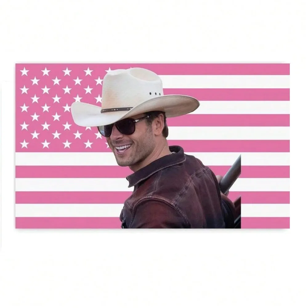 Glen Powell Pink American Flag Wall Tapestry - 