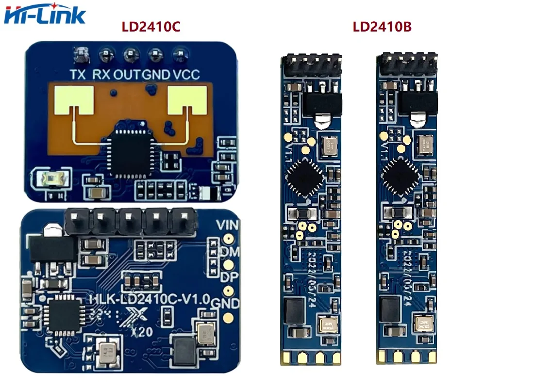 Free Ship Hi-Link New Mini LD2410C 5V 79mA High Sensitivity 24GHz Human Presence Status Sensor Radar Module Consumer Electronic