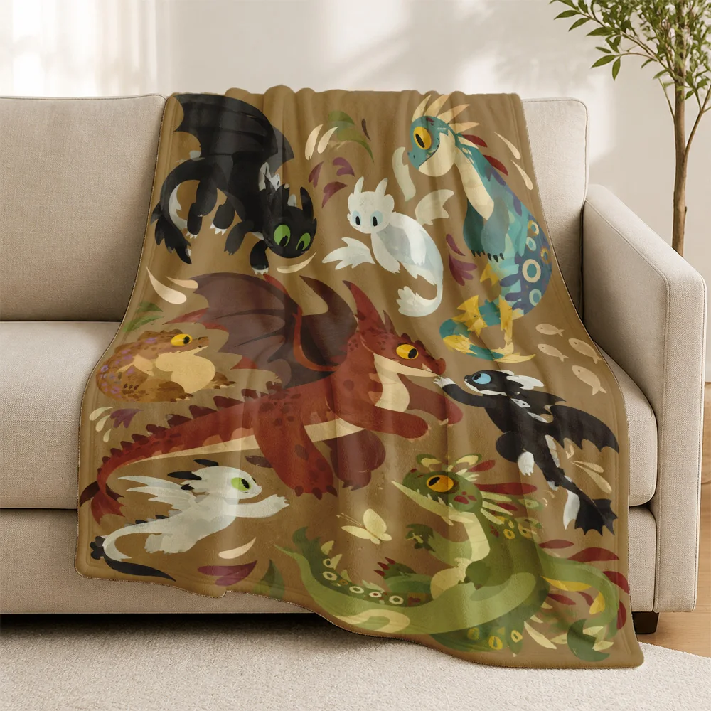 Premium Fantasy Dragon Throw Blanket Decorative Sofa Cover for Living Room Boho Mythical Creatures Cozy Textile Home Decor Gift