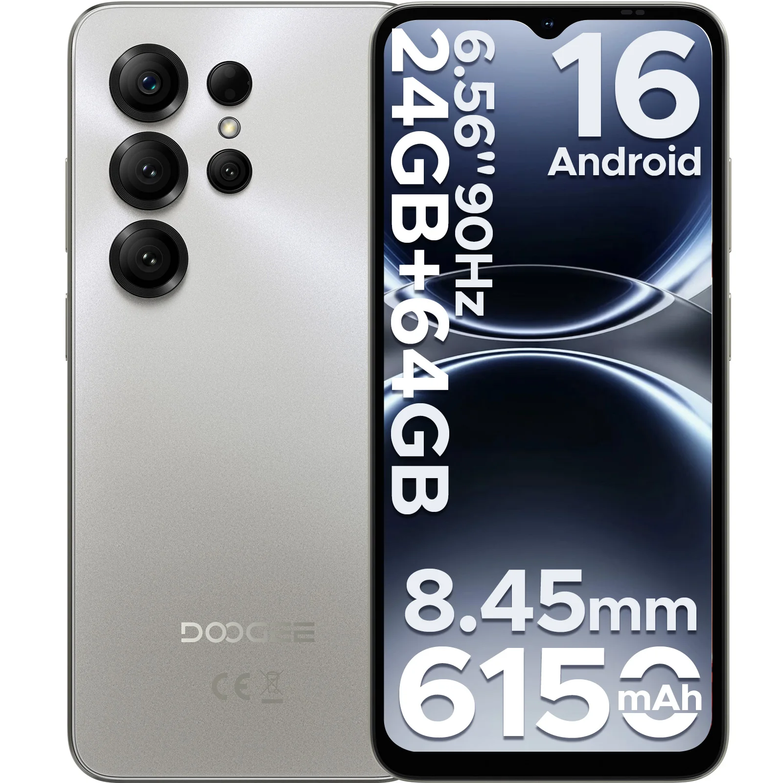 الإصدار العالمي DOOGEE Note56 X الذكي أندرويد 16 24 جيجابايت رام (3 جيجابايت + 21 جيجابايت) 64 جيجابايت ROM شاشة 6.56 بوصة بطارية 6150 مللي أمبير في الساعة هاتف محمول