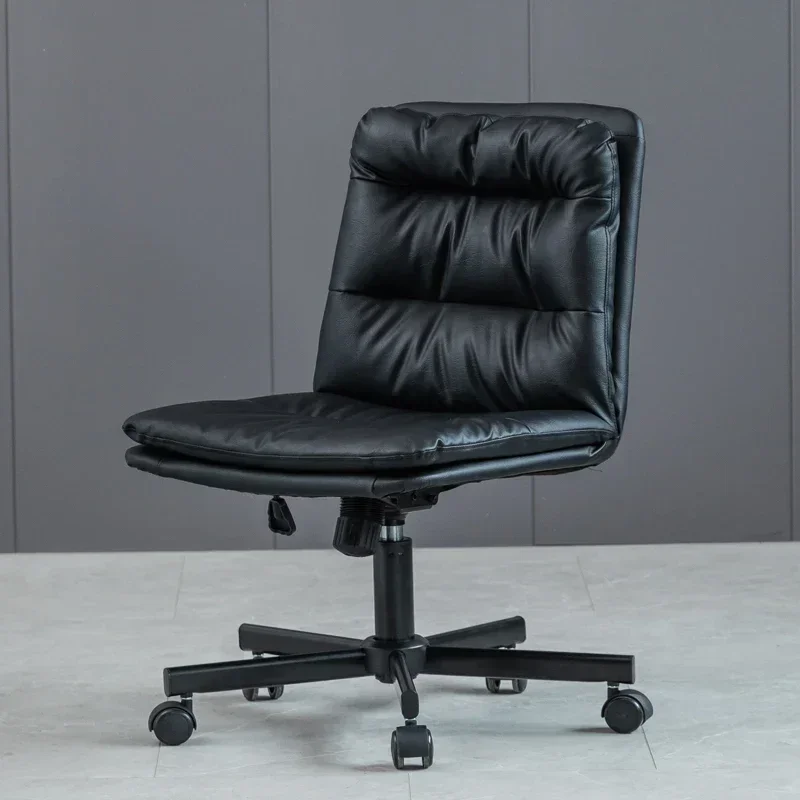 Nyaman Kursi Kantor mewah santai elastis kulit peregangan bingkai logam kaki kamar tidur Organizer furnitur Silla