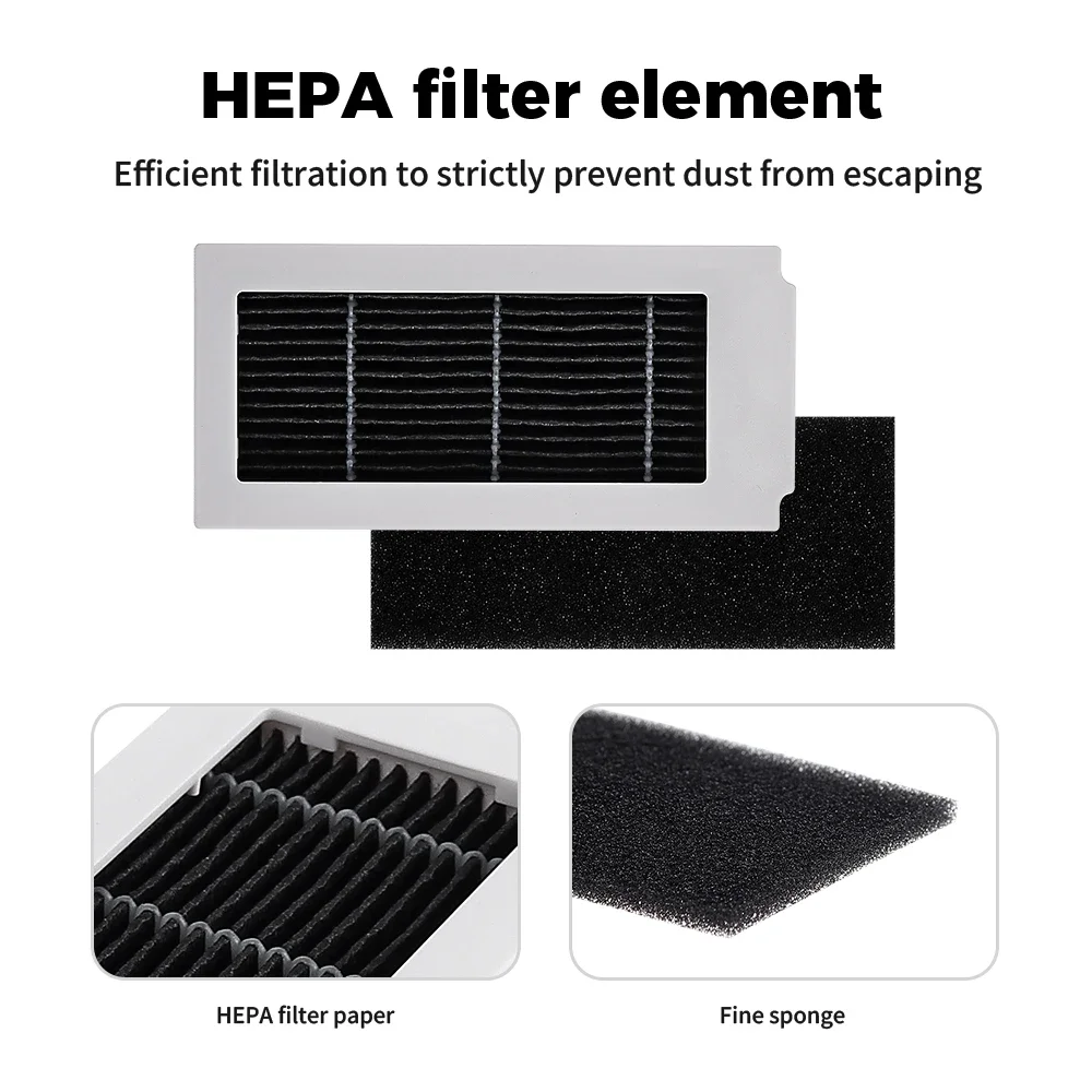 Spazzola a rullo Spazzola laterale Filtro Hepa Sacchetti per la polvere Parti per Ecovacs Debot X5 OMNI / X5 PRO OMNI / X5 PRO/X5 Max Aspirapolvere