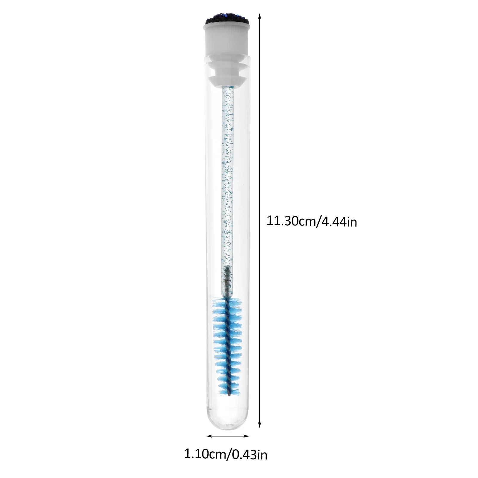 10 Uds. Extensiones de cepillo de pestañas tubo brillo mango cómodo peine de pestañas acabado Natural peine para cejas varitas de cepillo de maquillaje