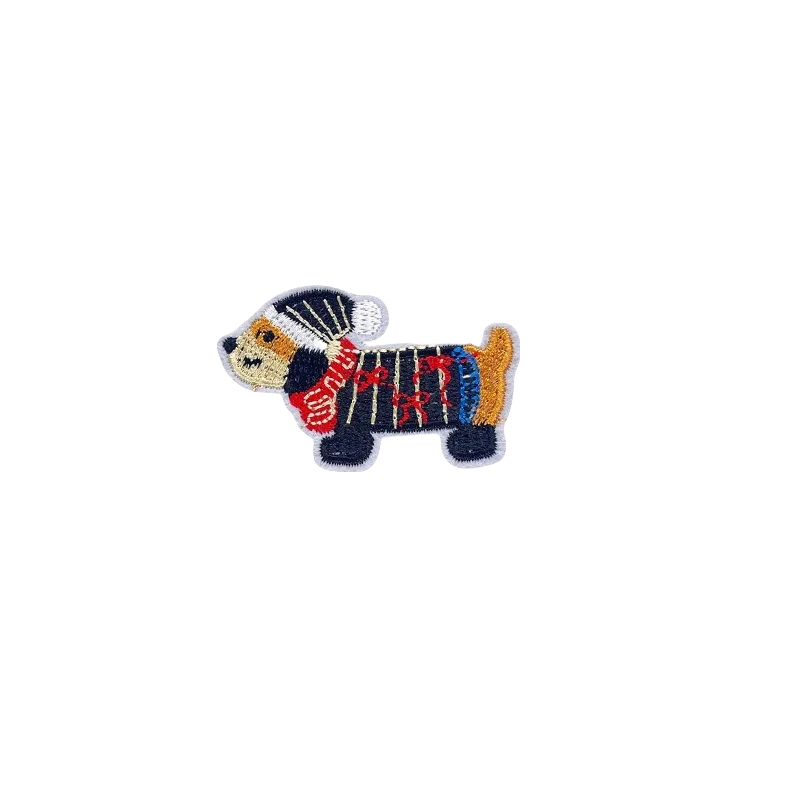 

Fashion Cute Dachshund Self Adhesive for Clothing Hat Heart-shaped Embroidered Applique DIY Ironing on Patches on The Sticker