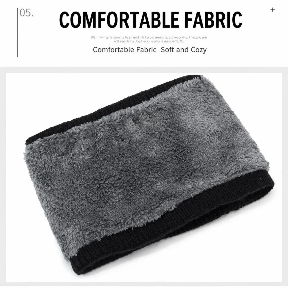 Solid Color Winter Beanie Hat Scarf Soft Thick Velvet Lining Woolen Winter Hat Windproof Warm Cotton Warm Hat Winter Outdoor