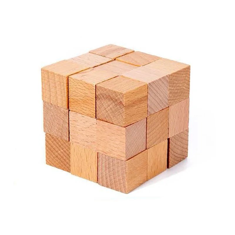 Wooden Twist Puzzle Square Snake Cube Brain Teasers 3D Logic IQ Game Educational Problem Solving Toys For Kids & Adults