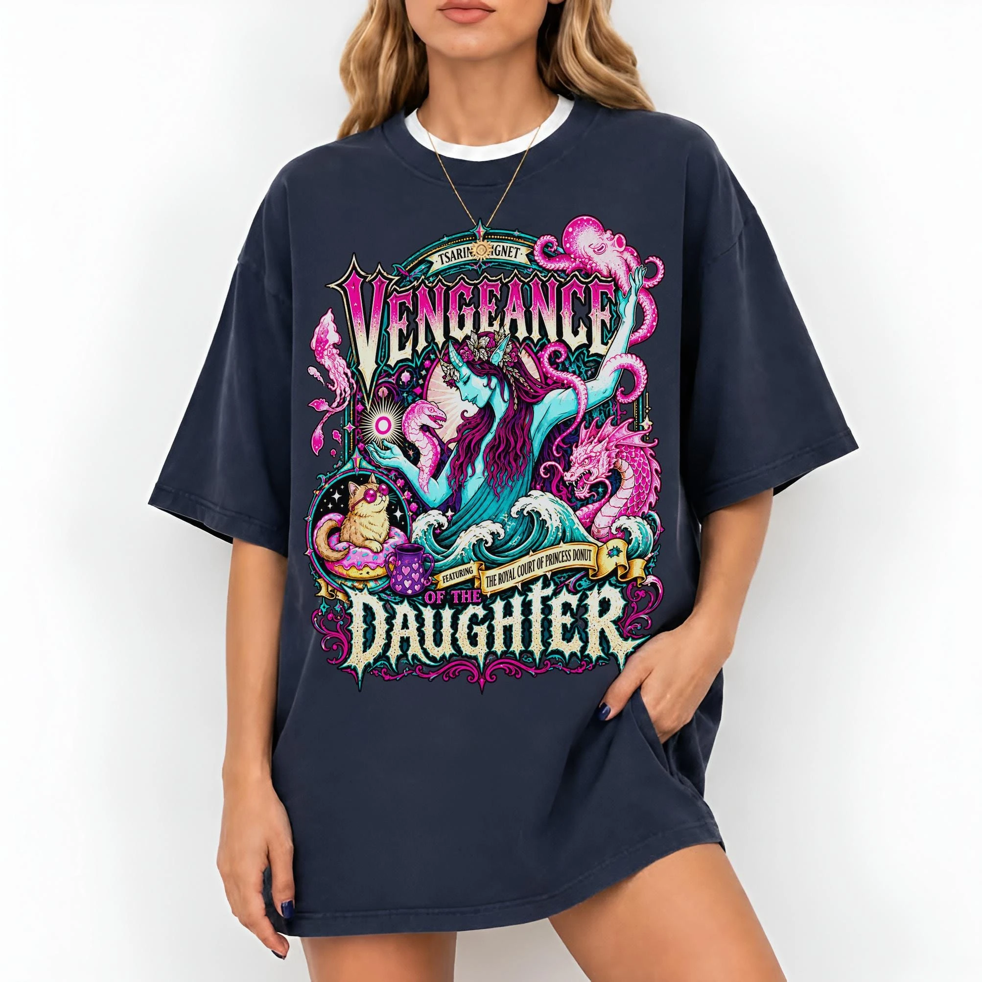 Rache der Tochter Shirt Dungeon Crawler Carl T-Shirt Tsarina Signet T-Shirt Donut – Detail 9
