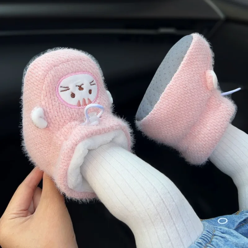 Baby Winter Cotton Shoes Thickened Fleece Lined Soft Sole Non Slip Protective Unisex for Boys Girls 0-12 Months Warmth