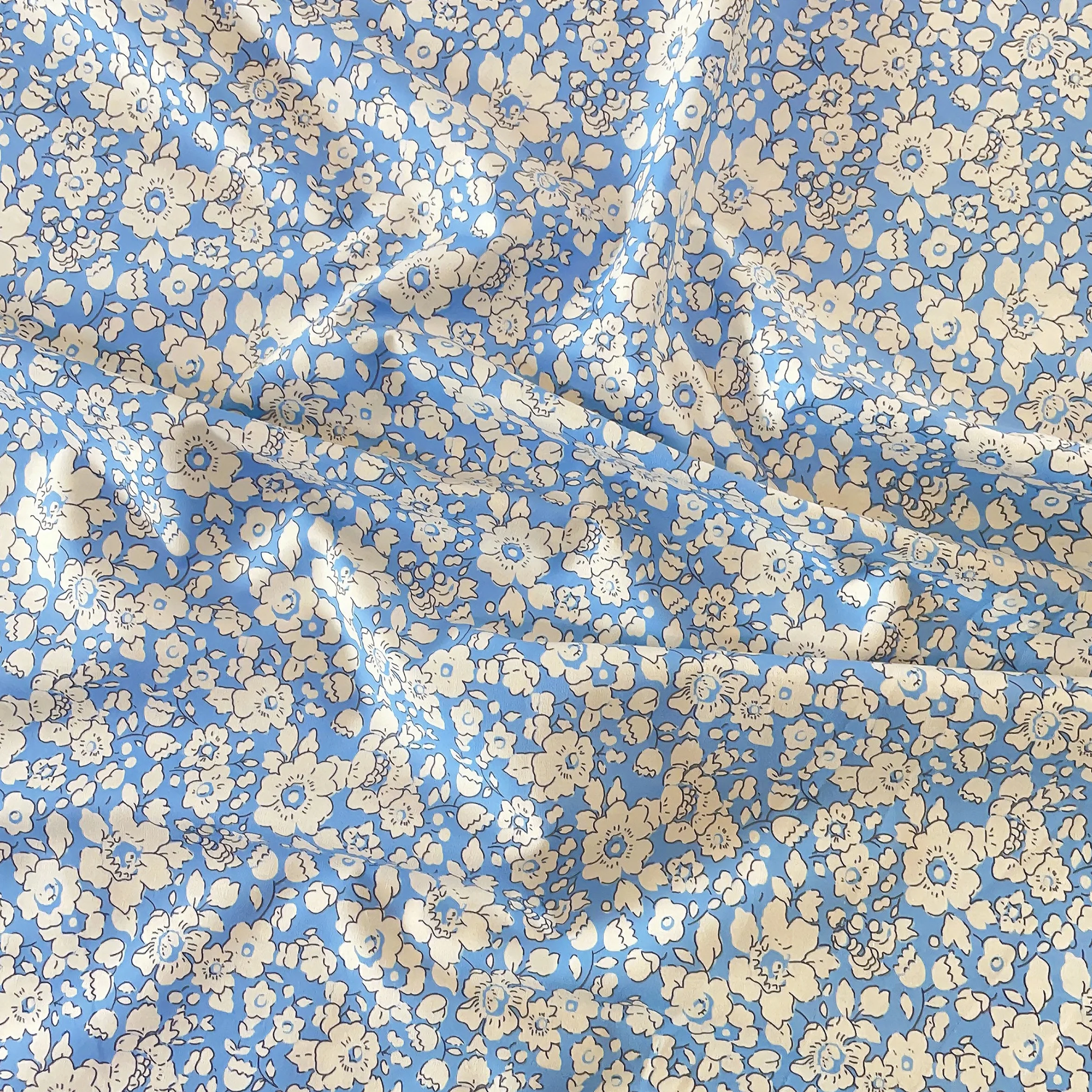 0.5m/1m/3m Liberty Color Floral Print 100% Cotton Poplin Fabric Suitable for Children's Clothing dresses DIY Sewing Handicrafts