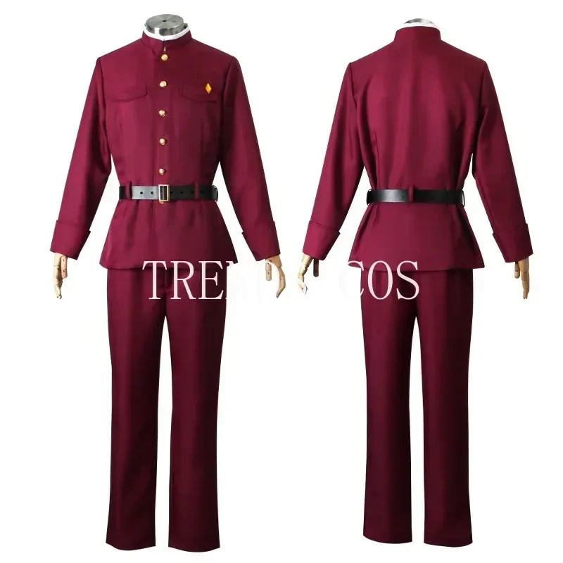 Hunting Dogs Cosplay Costume Tetchou Suehiro Teruko Oukura Dark Red Uniform Hat Gloves Cloak