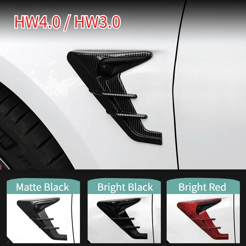 2pcs Side Camera Cover for Tesla New Model Y Juniper 2025 Model 3 Highland 2024 HW4.0 / HW3.0 Leaf Board Dash Cam Protective