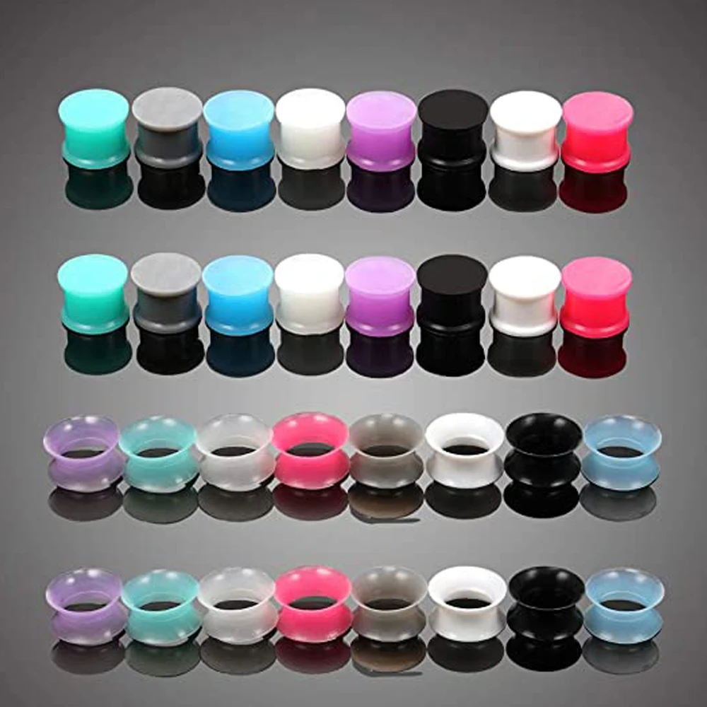 Ear Gauges for Ear Silicone Ear PlugsSoft Flexible Silicone Gauge Saddle Silicone Ear Plugs and Tunnels 3mm-25mm