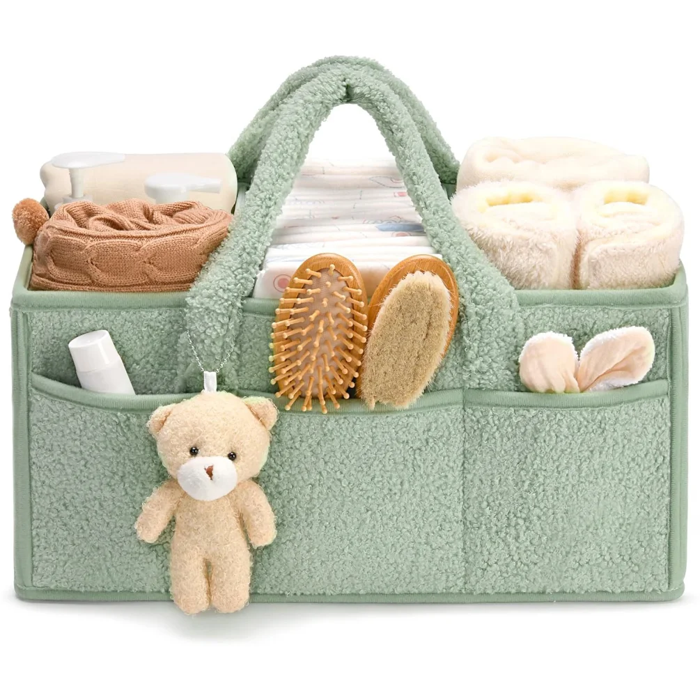 

Baby Diaper Organizer Caddy for Changing Table, Nursery Storage Baby Basket, Portable Car Diaper Caddy Basket, Baby Shower Gifts