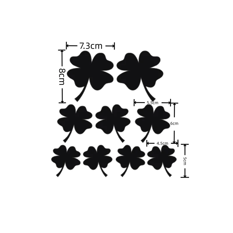 Four-Leaf Clover Reflective Car Sticker Vinyl Decal for Auto Body Scratch Cover Personality Modified Car Accessories