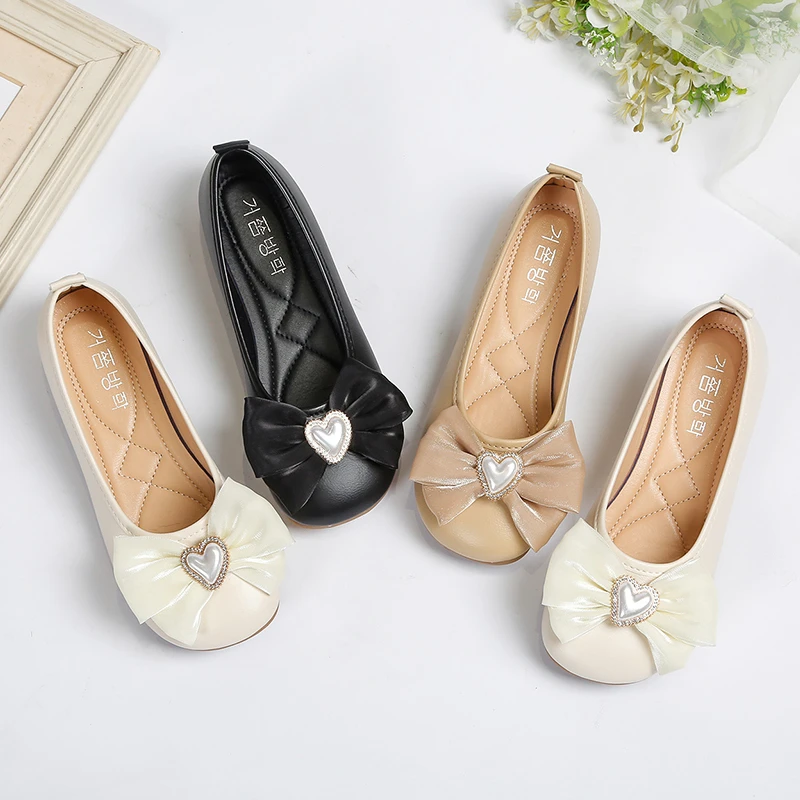 

French-style Women's Flats, Height-increasing, New Spring and Autumn Models, with Bow,shallow Mouth, Versatileloafer-style Shoes