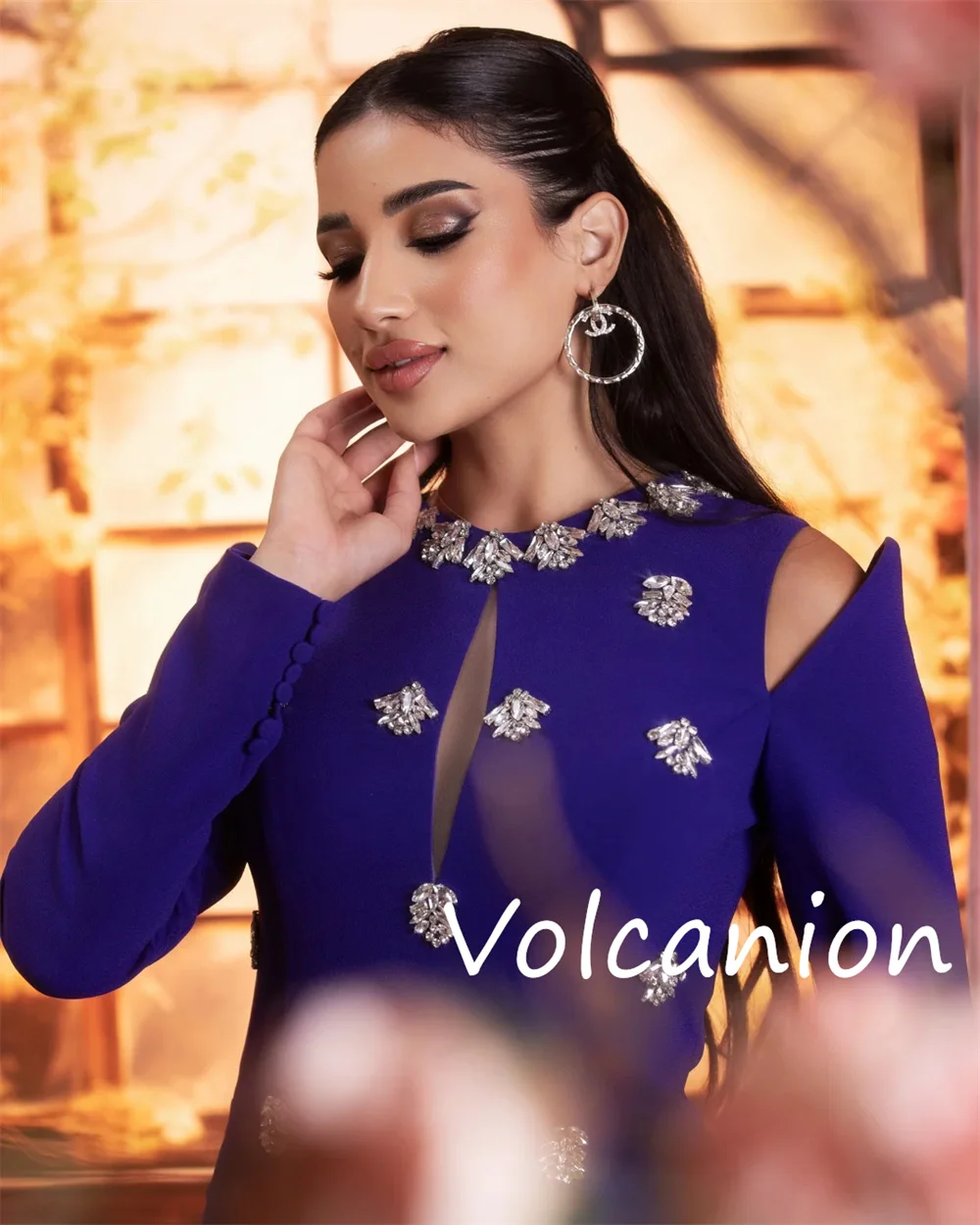 تخصيص البريق جيرسي مطرزة مستقيم مغرفة الرقبة فساتين طويلة مخصصة أحجام المناسبات المتاحة مثير #3