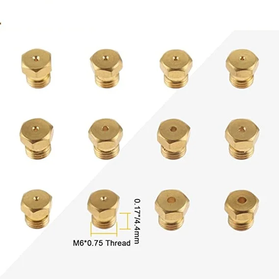 Remplacement de buse de jet de Eva à gaz naturel propane, M6 x 0,75mm, pointe de pulvérisation de gaz, 0.3mm, 0.4mm, 0mm, 7/0mm, 8/0mm, 9/1mm, 0/1mm, 1/1mm, 2/1mm, 5/1mm, 7/1mm, 36 pièces