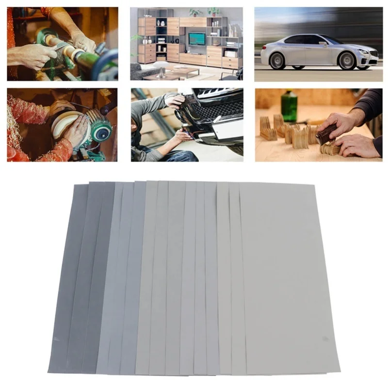 

15Pcs Sandpaper Set 2000 3000 5000 7000 10000 Grit Silicon Carbide Sand Paper Assortment Kit For Automotive Crafts