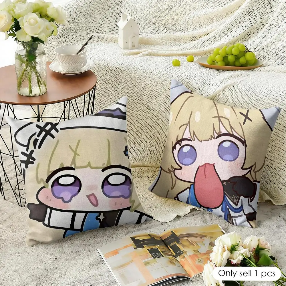 Game Wuthering Waves phoebe Cushion Cover Natural Linen Organic Fabric Double-Sided Printing Sofa Home Decor Gift Pillow Case