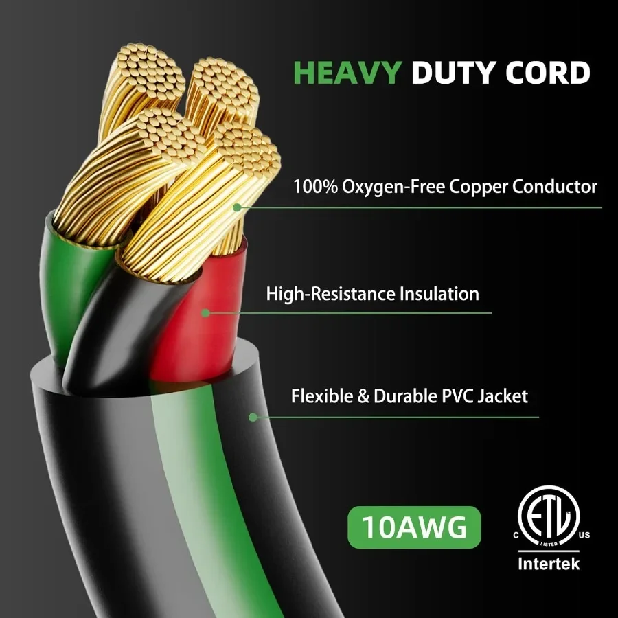 Cable generador de extensión de 4 clavijas, 30 amperios, 25 pies, NEMA L1430P L1430R, 125 250 voltios, hasta 7500 vatios, calibre 10, SJTW Twist Lock Power Co