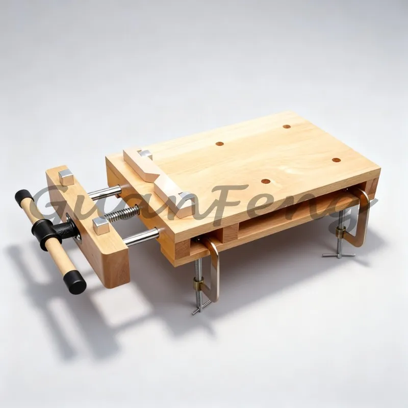 Portable Hardwood Workbench Bench Wood Desktop for DIY Hand Craft Woodworking with Clamping And G-Fixtures