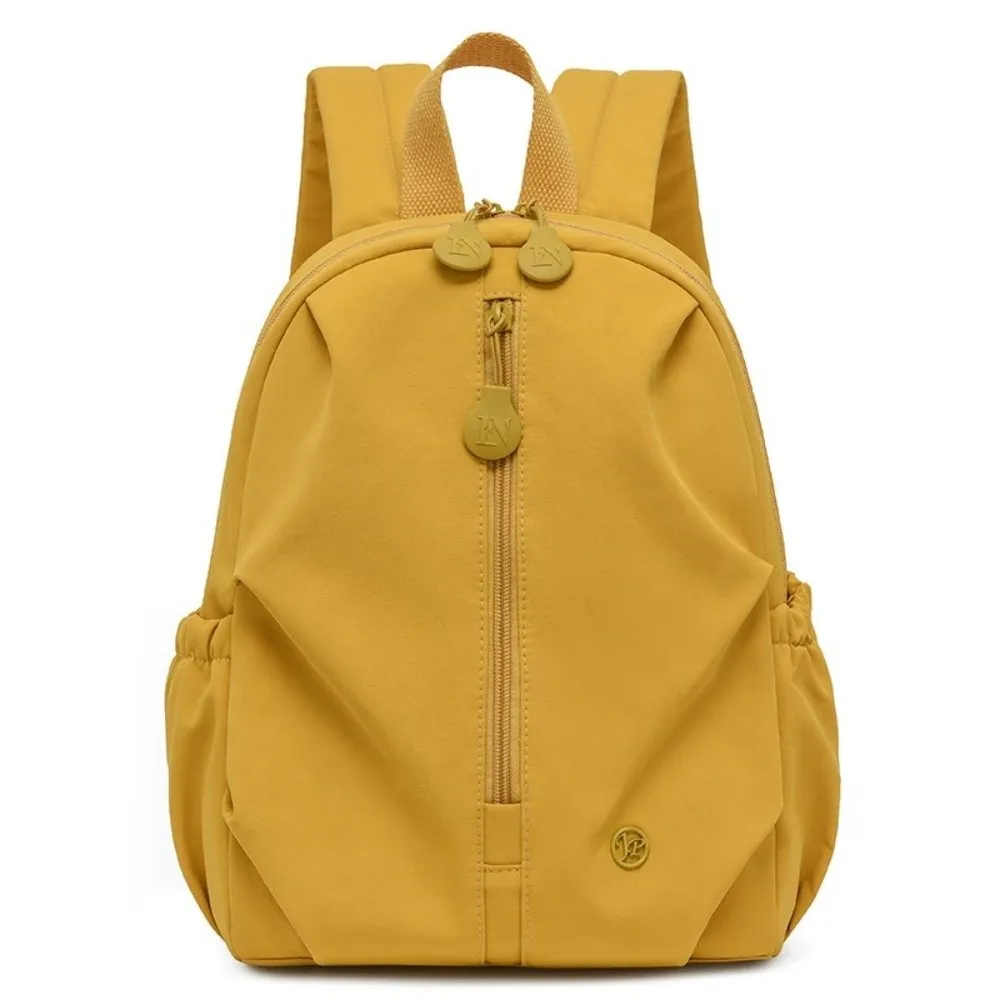 Trendy Large Capacity Women's Backpack Nylon Solid Color Travel Backpack Multi-compartment Lightweight Casual Backpack